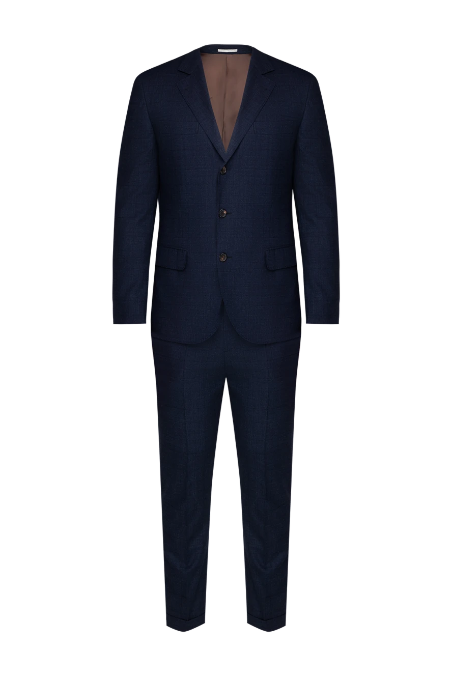 Brunello Cucinelli man men's suit made of wool, blue купить с ценами и фото 151935 - photo 1