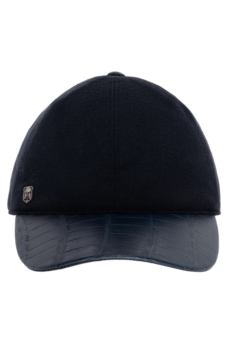 Corneliani man blue alligator and cashmere cap for men купить с ценами и фото 151977 - photo 1