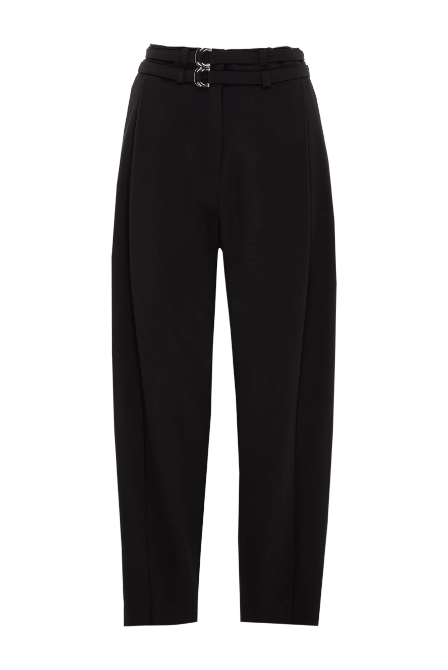 Fleur de Paris woman black polyester and viscose trousers for women купить с ценами и фото 152077 - photo 1