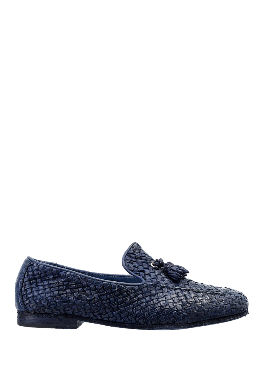 Andrea Ventura man blue leather loafers for men купить с ценами и фото 152092 - photo 1