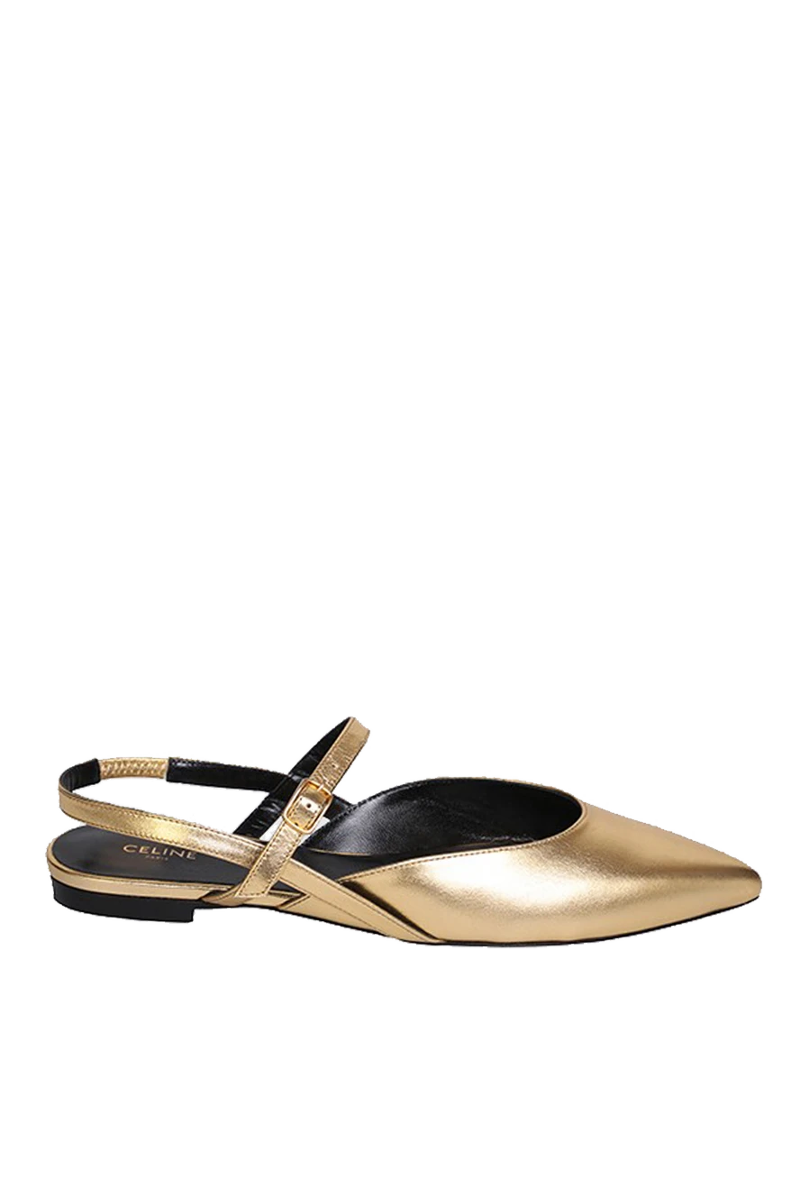 Celine woman golden leather shoes for women купить с ценами и фото 152398 - photo 1