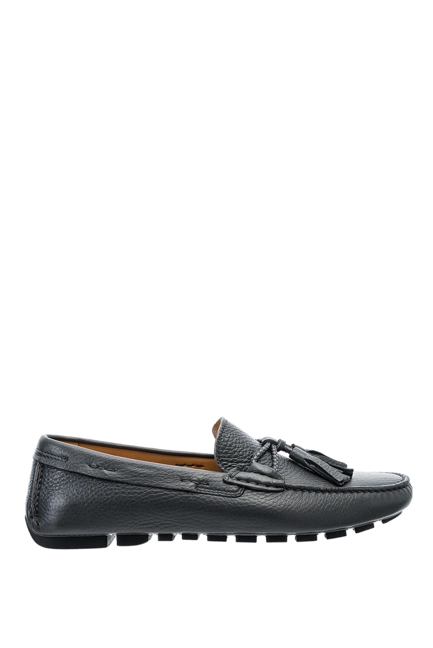 Cesare di Napoli man men's moccasins made of leather, gray купить с ценами и фото 152399 - photo 1