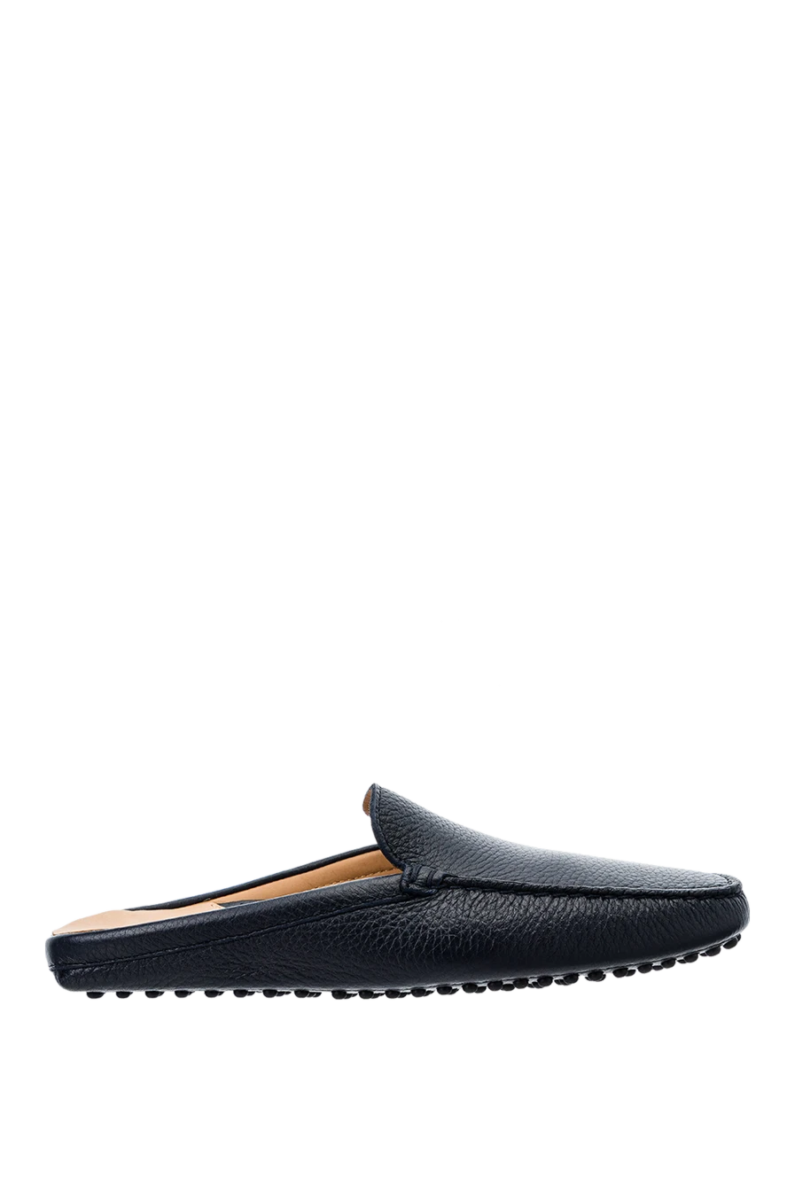 Cesare di Napoli man blue leather mules for men купить с ценами и фото 152404 - photo 1