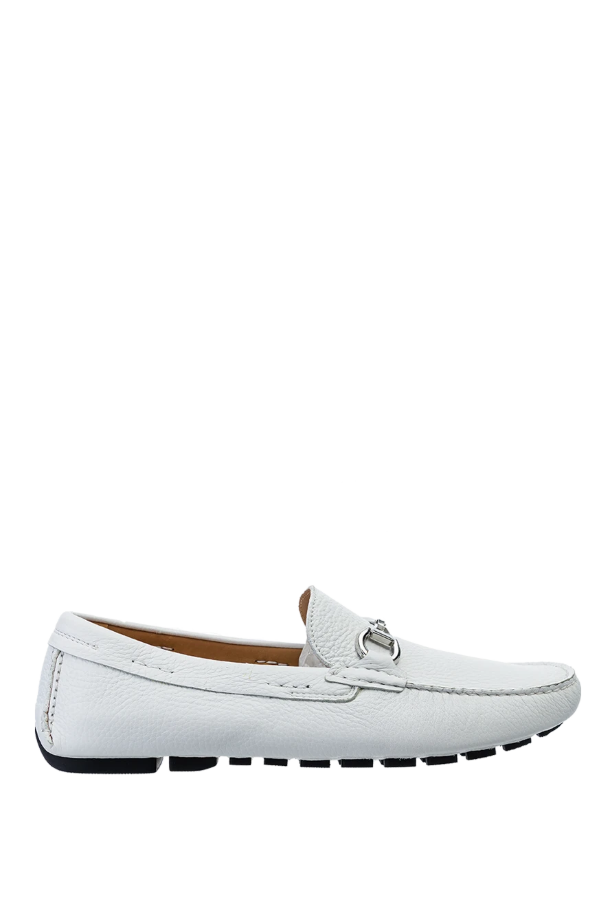 Cesare di Napoli man moccasins for men made of white leather купить с ценами и фото 152405 - photo 1