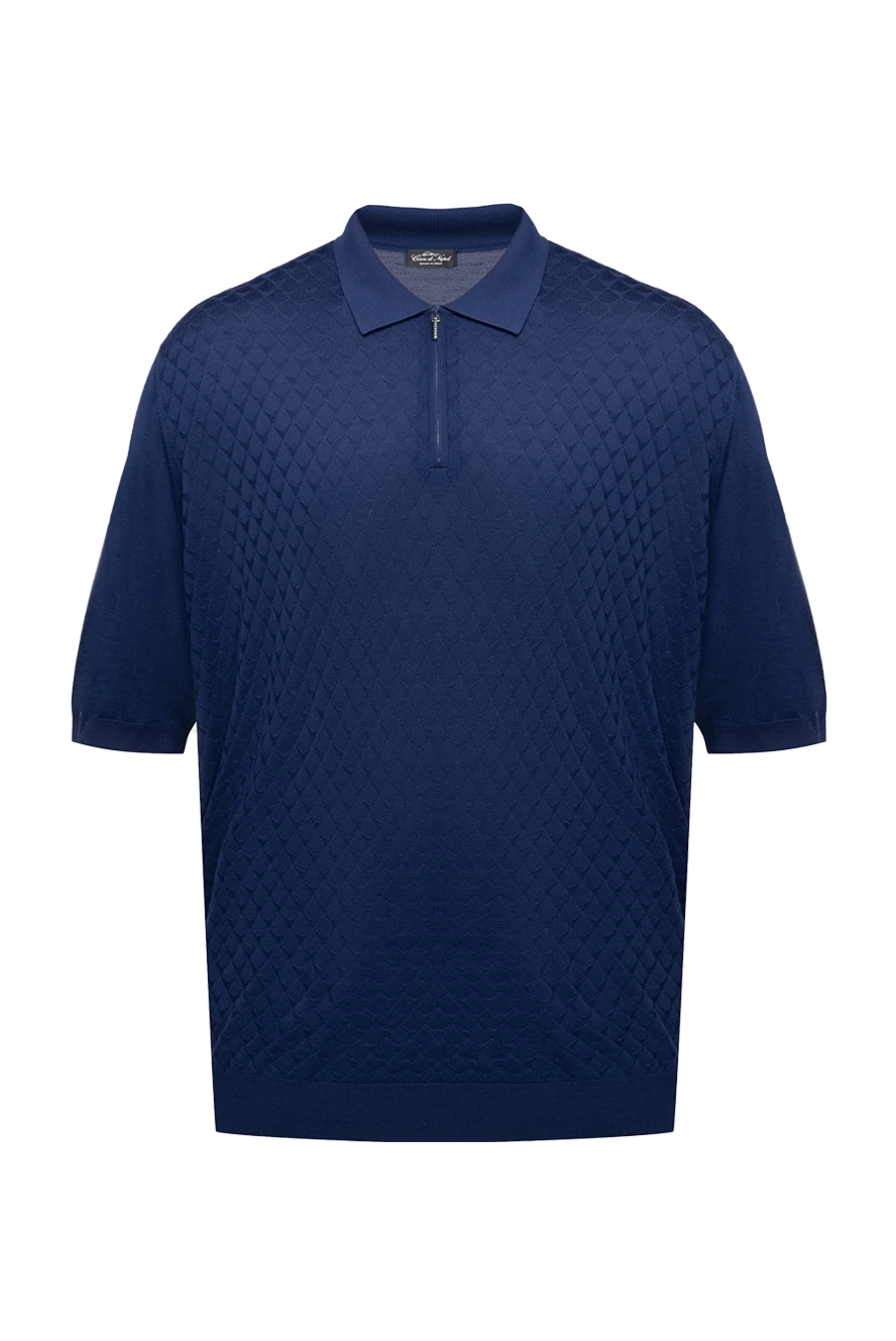 Cesare di Napoli man silk polo blue for men купить с ценами и фото 152437 - photo 1