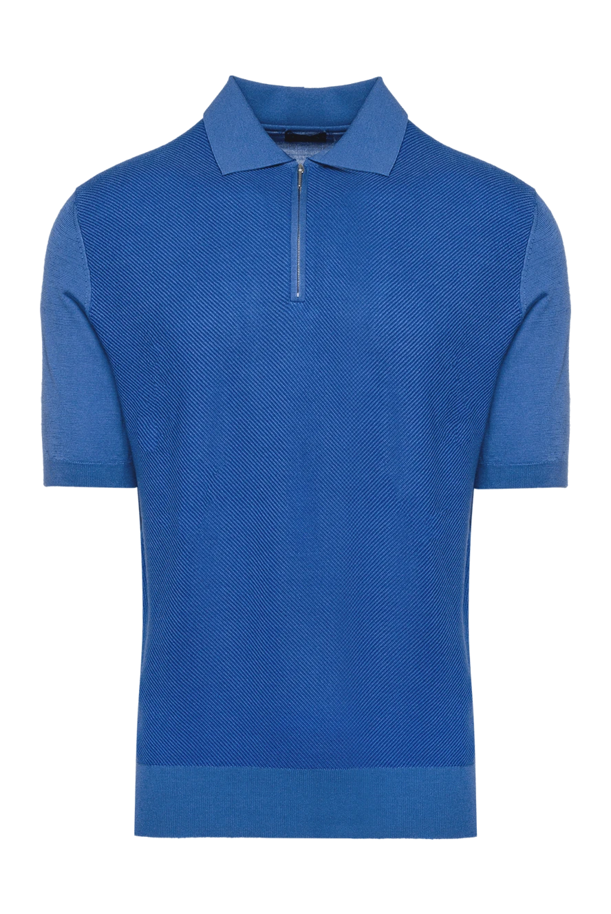 Cesare di Napoli man silk polo blue for men купить с ценами и фото 152439 - photo 1