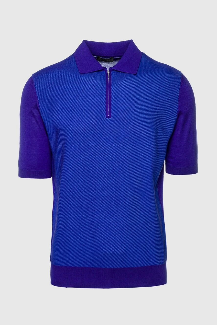 Cesare di Napoli man silk polo blue for men купить с ценами и фото 152441 - photo 1