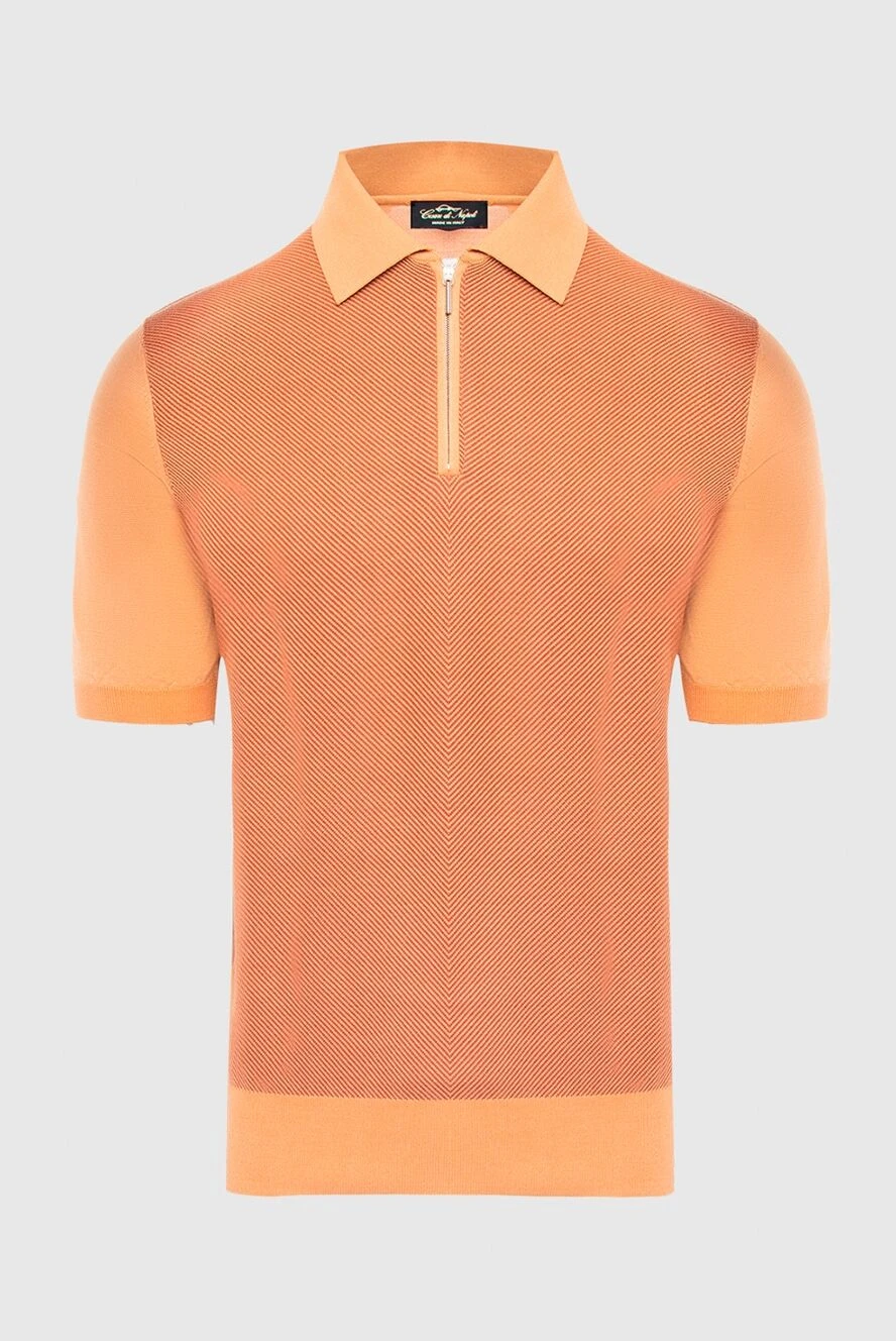 Cesare di Napoli man silk polo orange for men купить с ценами и фото 152443 - photo 1