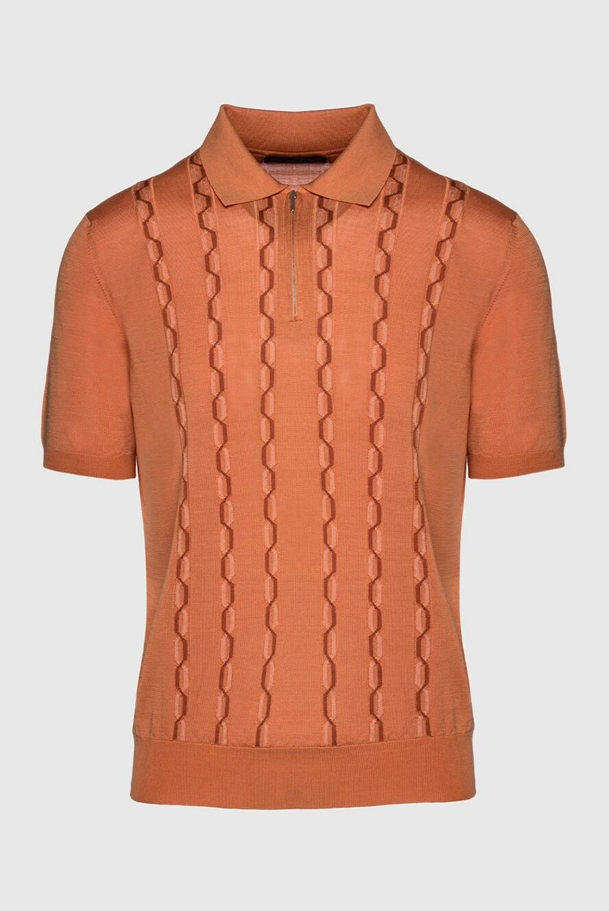 Cesare di Napoli man silk polo orange for men купить с ценами и фото 152449 - photo 1