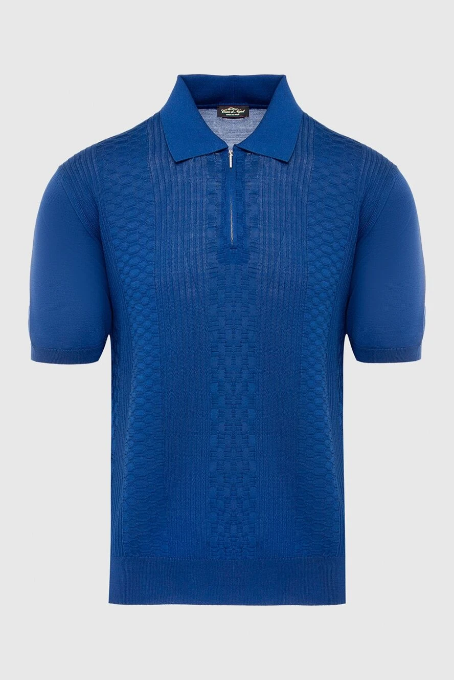 Cesare di Napoli man silk polo blue for men купить с ценами и фото 152451 - photo 1