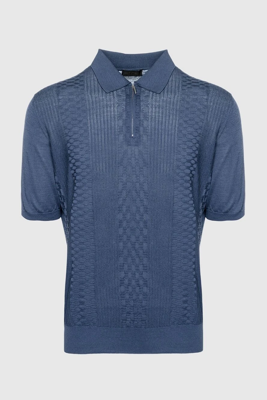 Cesare di Napoli man silk polo blue for men купить с ценами и фото 152455 - photo 1