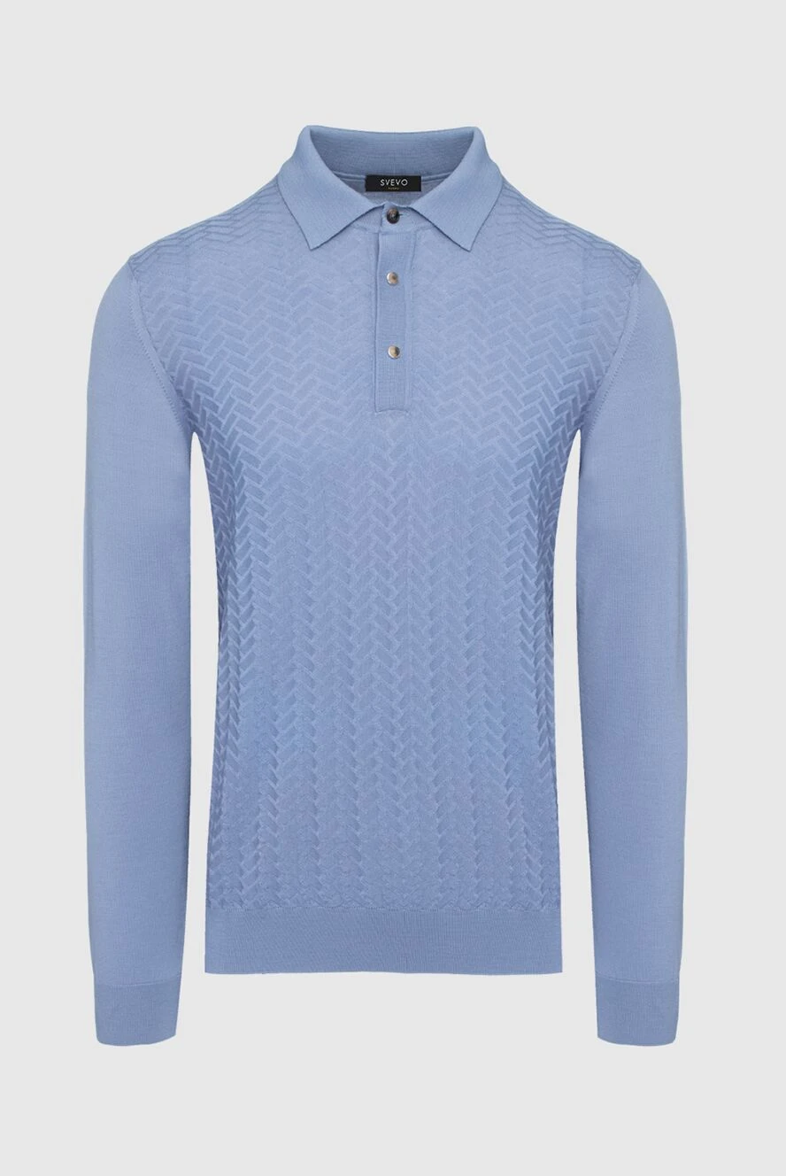 Svevo man blue wool long sleeve polo for men купить с ценами и фото 152525 - photo 1