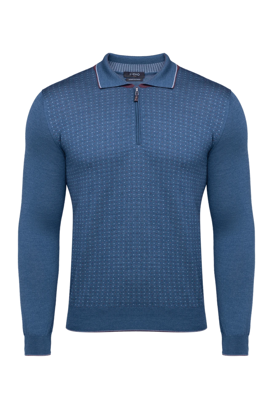 Svevo man long sleeve polo in silk and cashmere blue for men купить с ценами и фото 152568 - photo 1