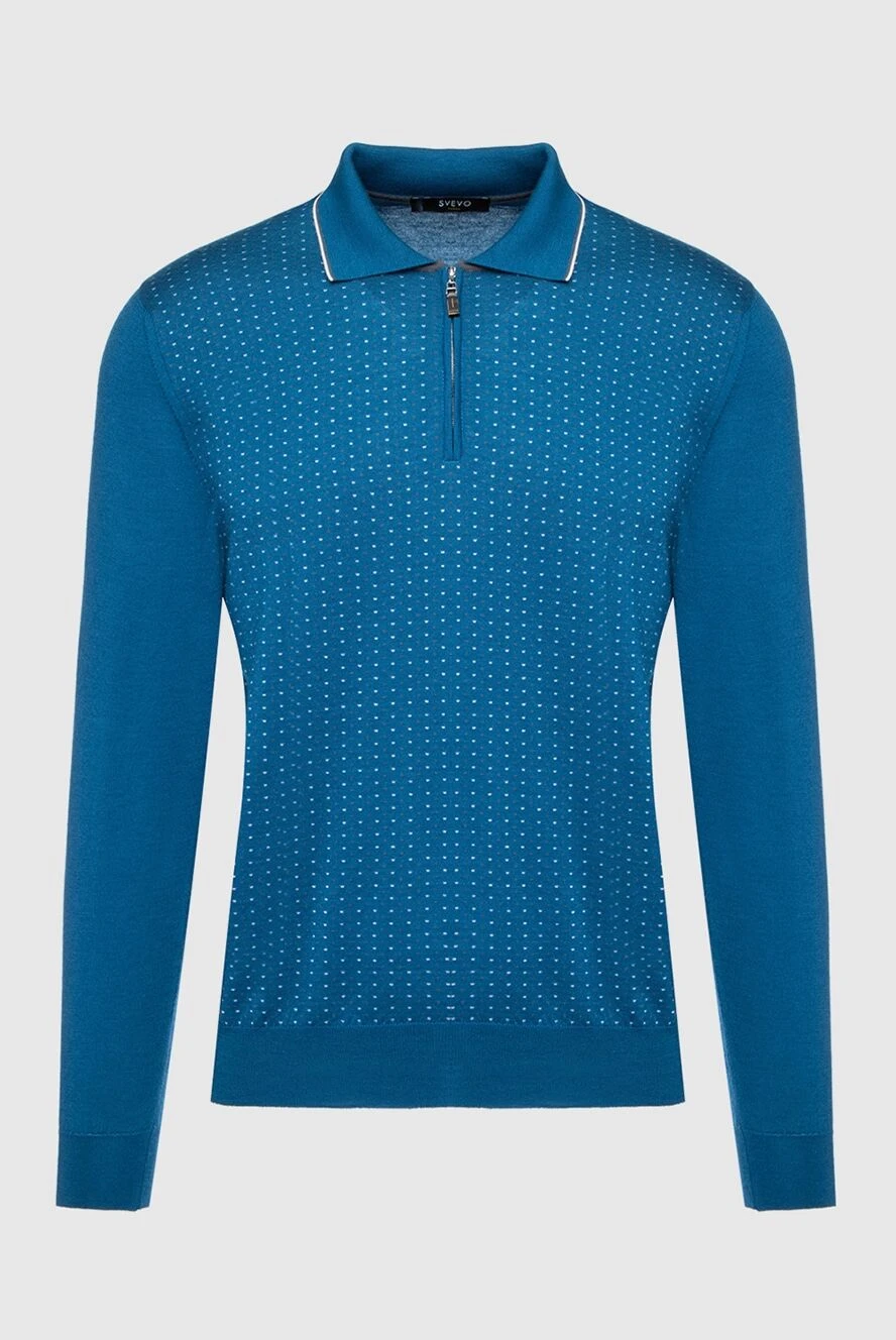 Svevo man long sleeve polo in silk and cashmere blue for men купить с ценами и фото 152583 - photo 1