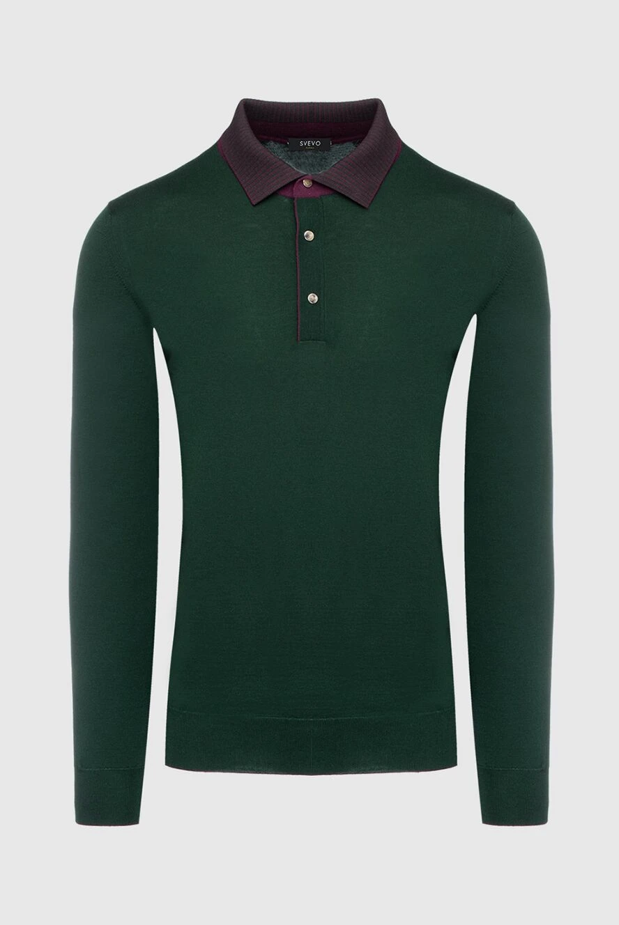 Svevo man wool long sleeve polo green for men купить с ценами и фото 152594 - photo 1