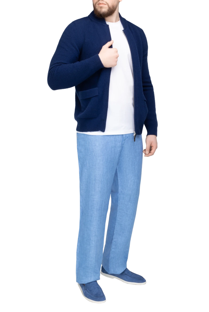 Svevo man men's cashmere and silk cardigan blue купить с ценами и фото 152622 - photo 1