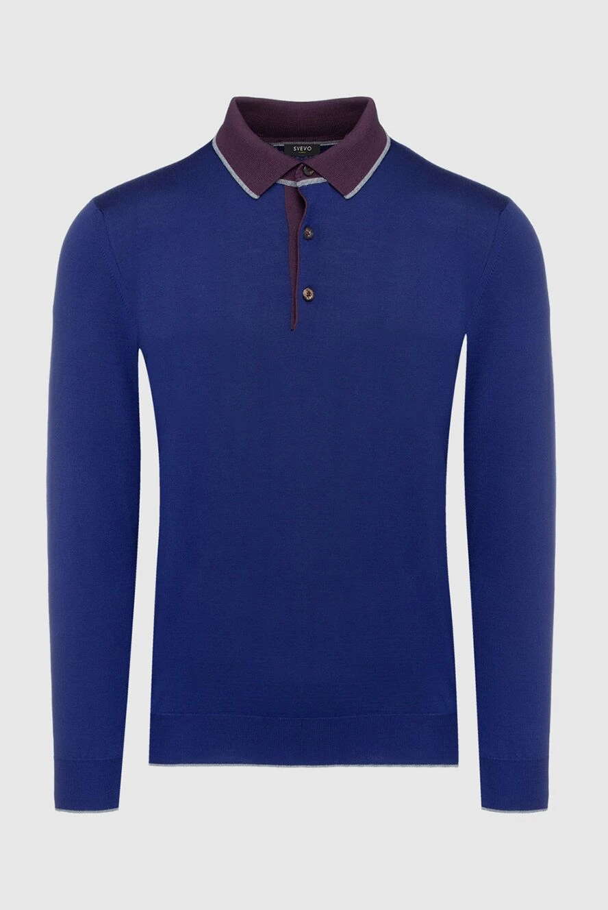 Svevo man wool long sleeve polo blue for men купить с ценами и фото 152636 - photo 1