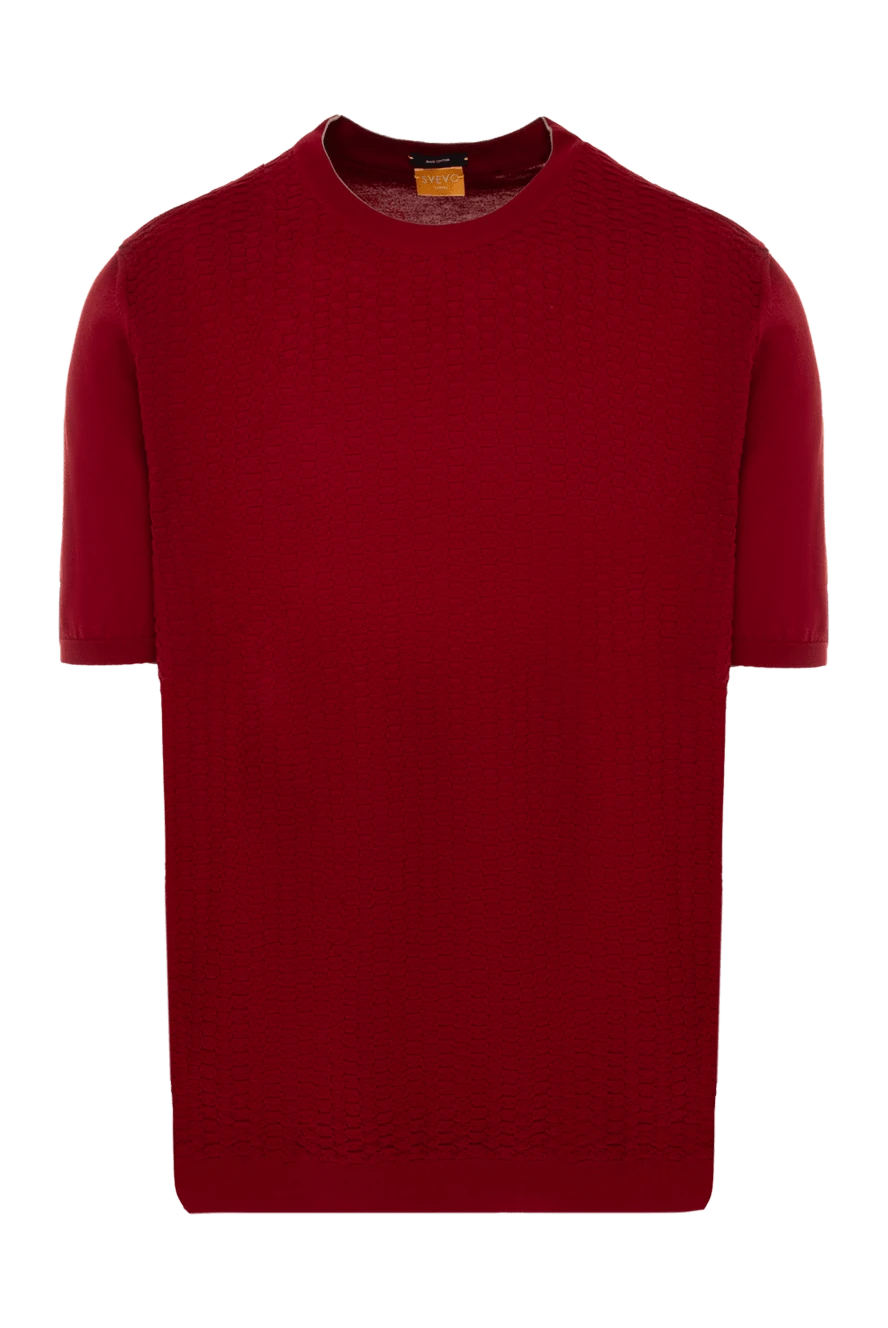 Svevo man cotton t-shirt burgundy for men купить с ценами и фото 152649 - photo 1