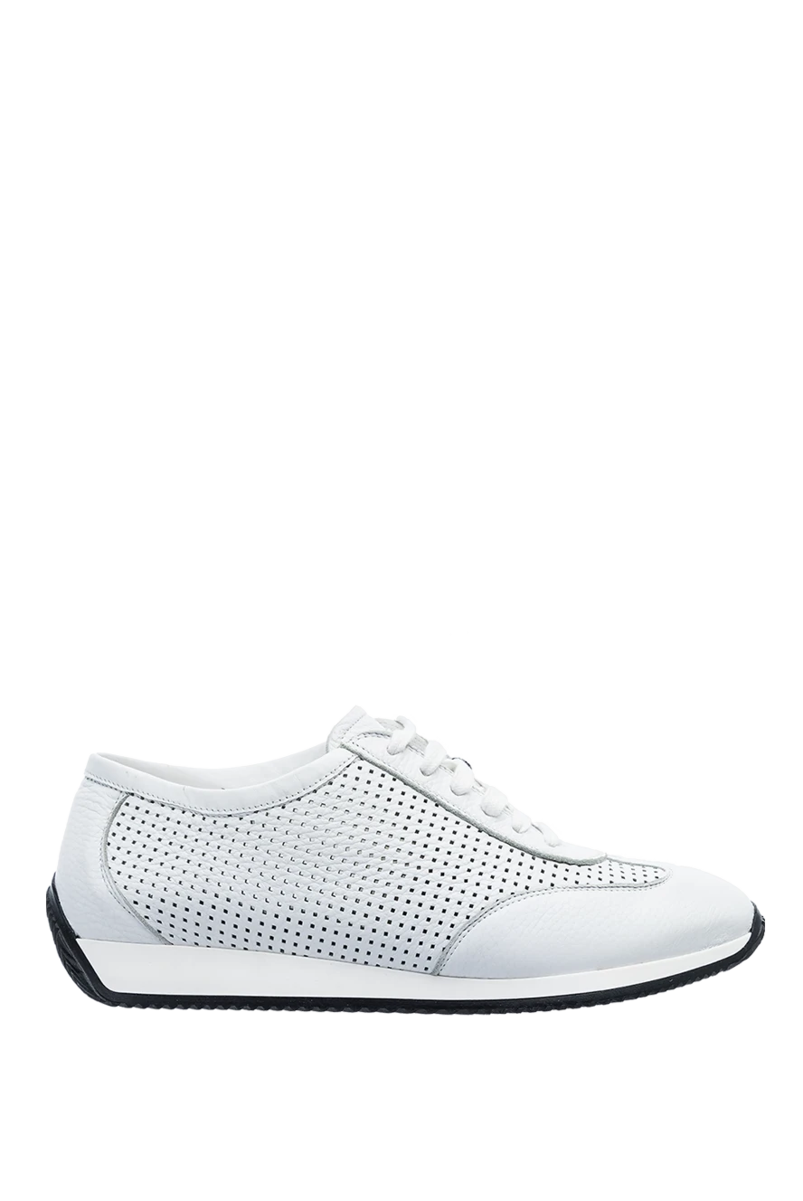 Cesare di Napoli man white leather sneakers for men купить с ценами и фото 152654 - photo 1