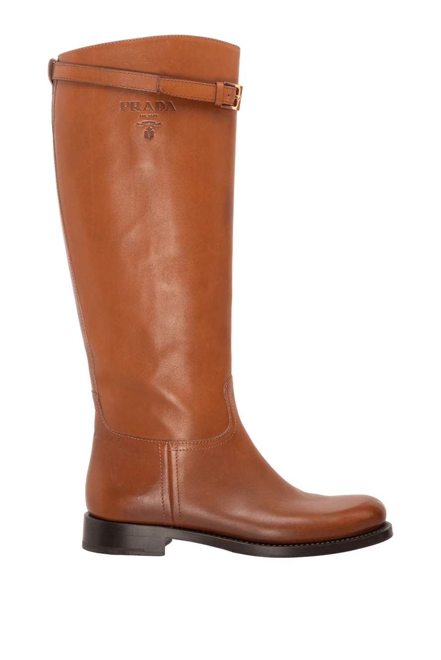 Prada woman brown leather boots for women купить с ценами и фото 152738 - photo 1