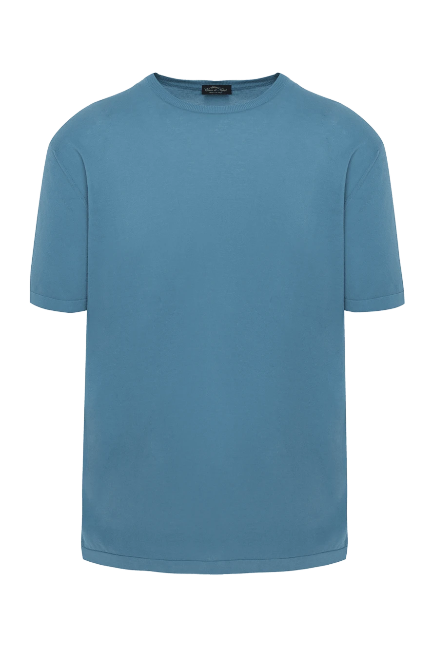 Cesare di Napoli man cotton t-shirt blue for men купить с ценами и фото 152745 - photo 1