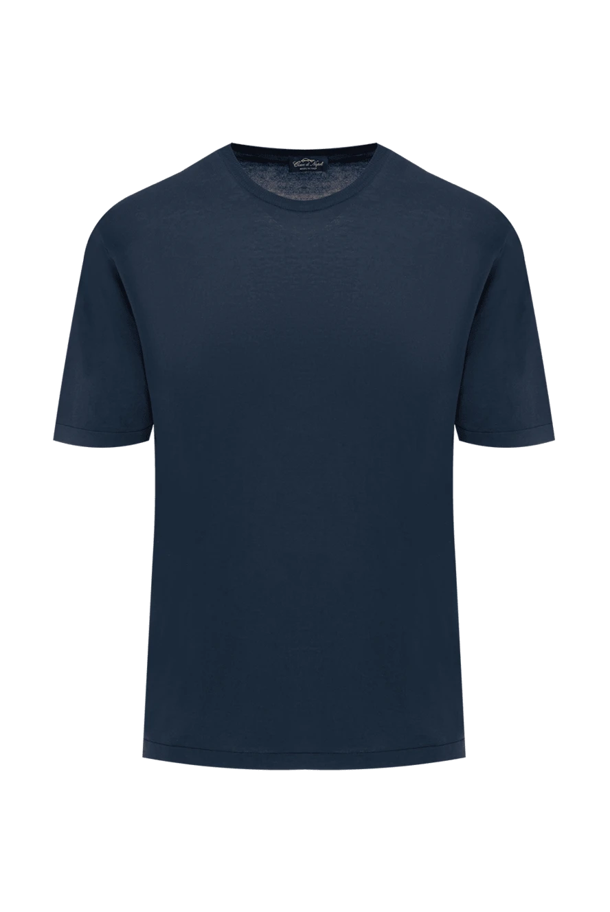 Cesare di Napoli man cotton t-shirt blue for men купить с ценами и фото 152746 - photo 1