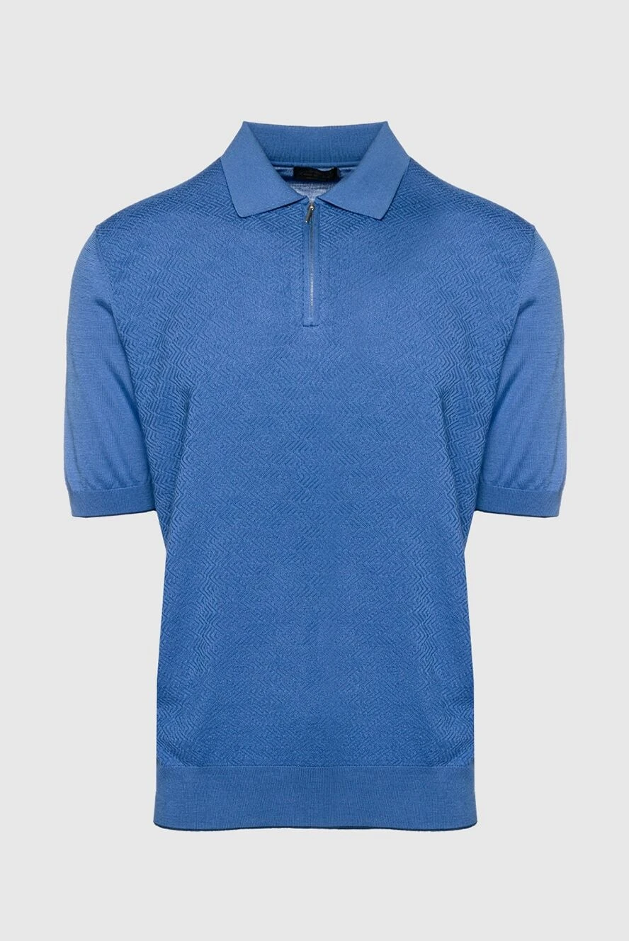 Cesare di Napoli man silk polo blue for men купить с ценами и фото 152749 - photo 1