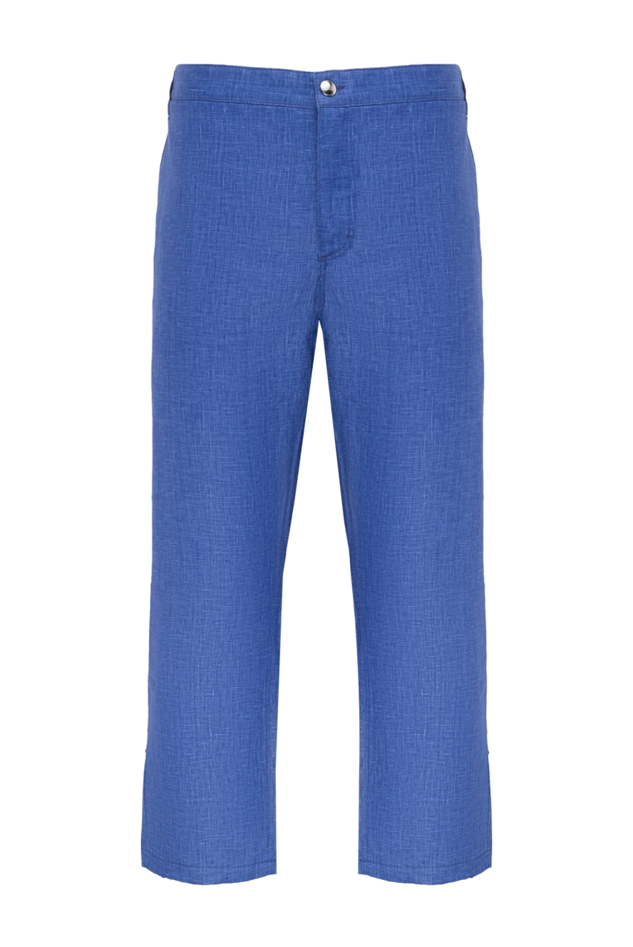 Zilli man men's blue linen trousers купить с ценами и фото 152759 - photo 1