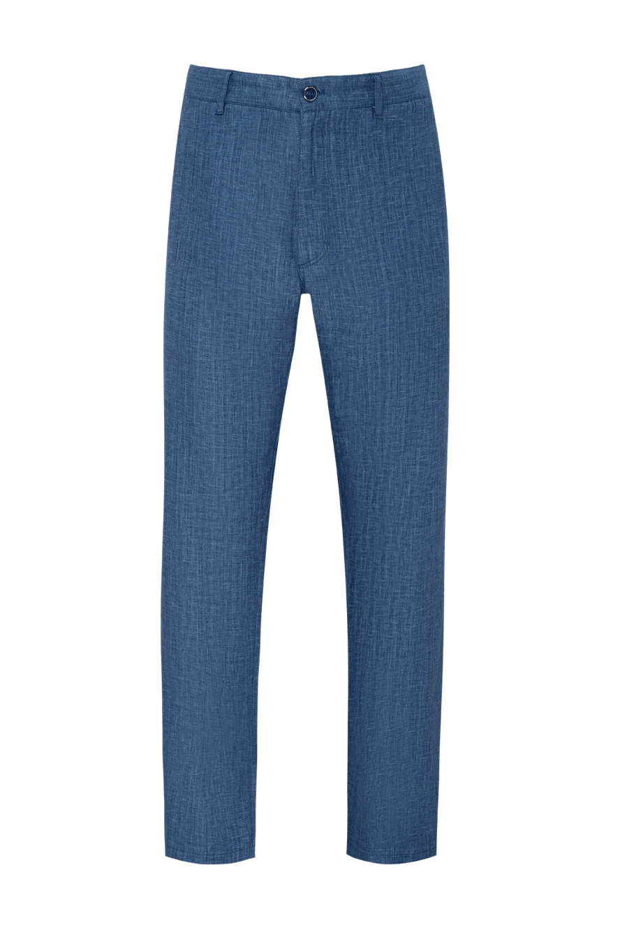 Zilli man men's blue linen trousers купить с ценами и фото 152761 - photo 1