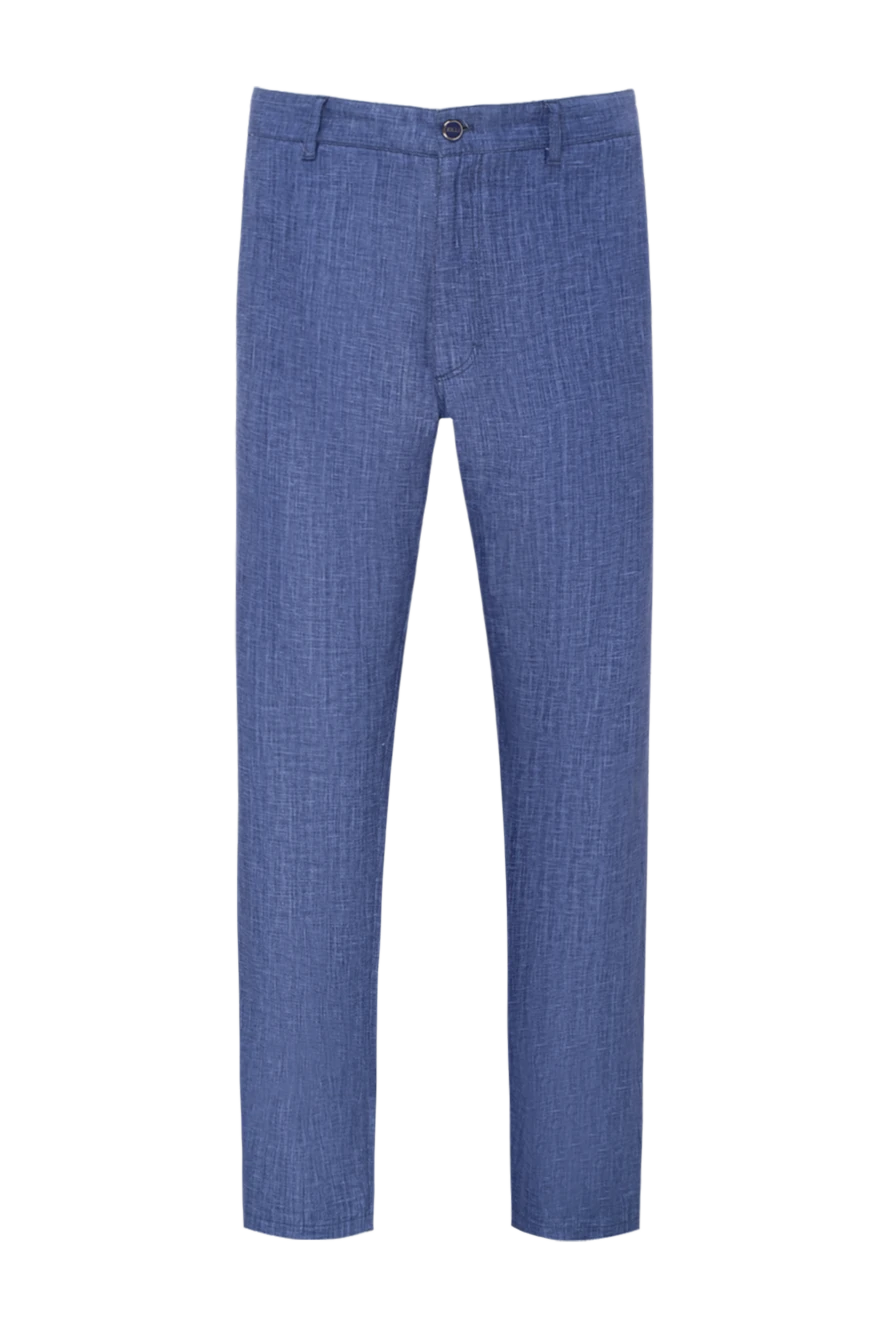 Zilli мужские брюки льняные голубые с декоративной отделкой карманов
152761 - фото 1