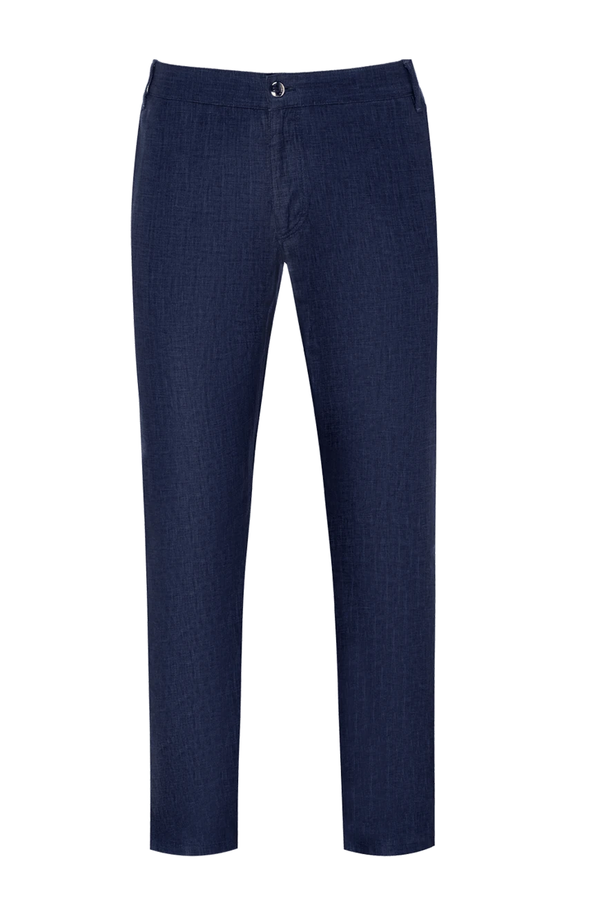 Zilli man men's blue linen trousers купить с ценами и фото 152762 - photo 1