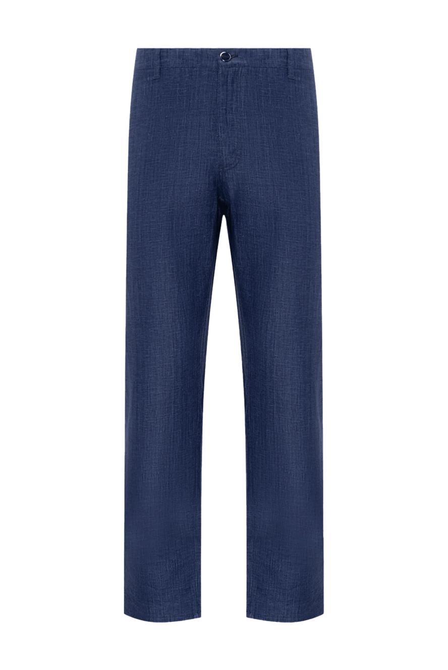 Zilli man men's blue linen trousers купить с ценами и фото 152764 - photo 1