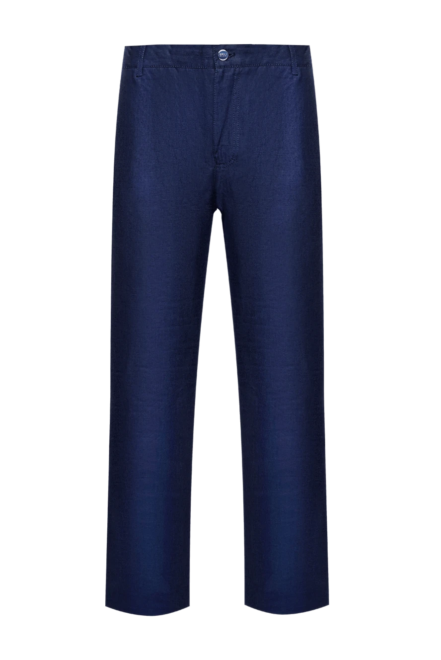 Zilli man men's blue linen trousers купить с ценами и фото 152774 - photo 1