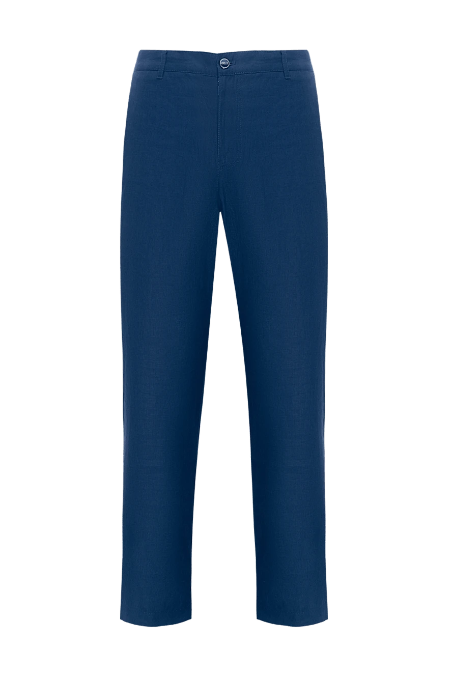 Zilli man men's blue linen trousers купить с ценами и фото 152775 - photo 1