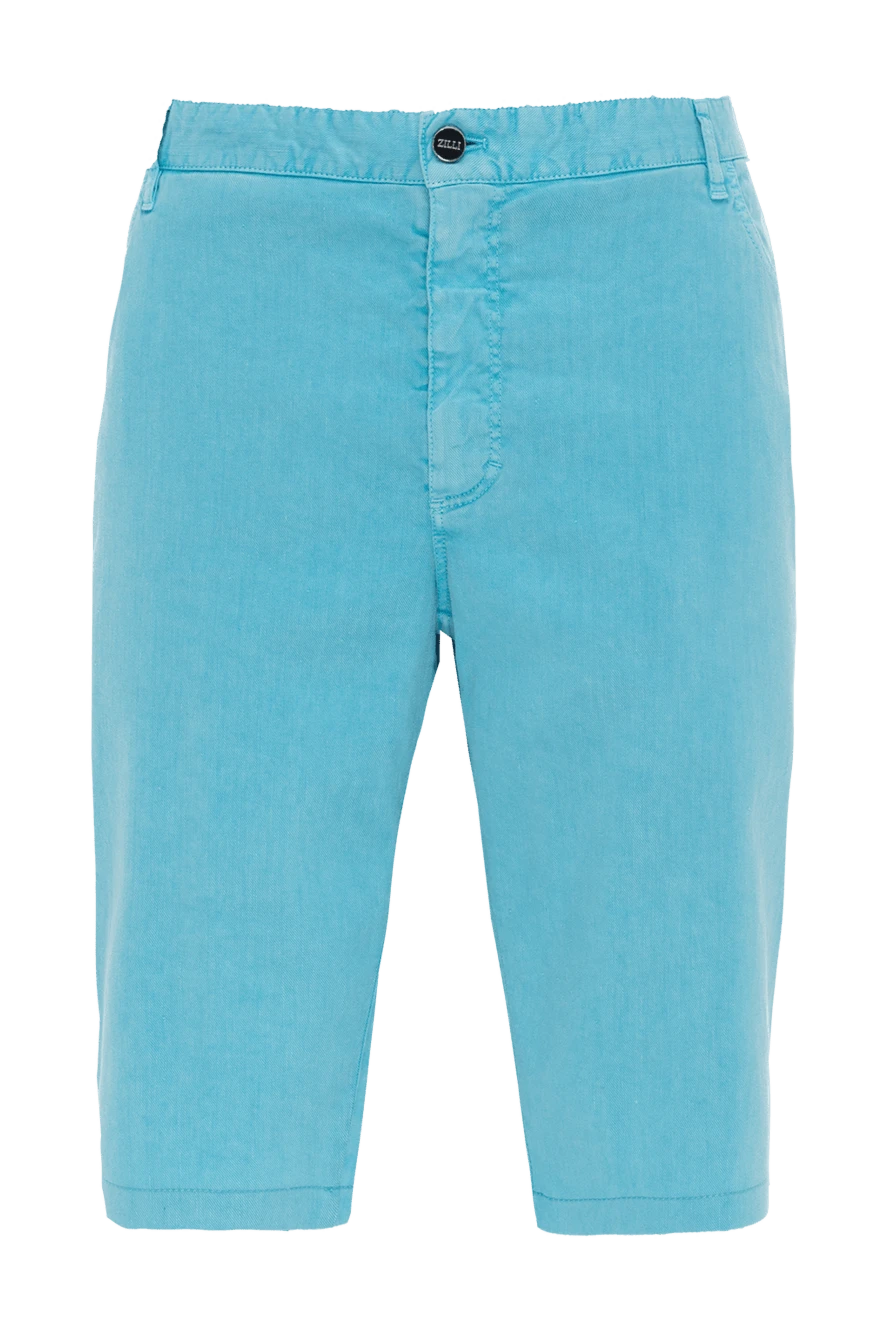 Zilli man blue linen and cotton shorts for men купить с ценами и фото 152783 - photo 1