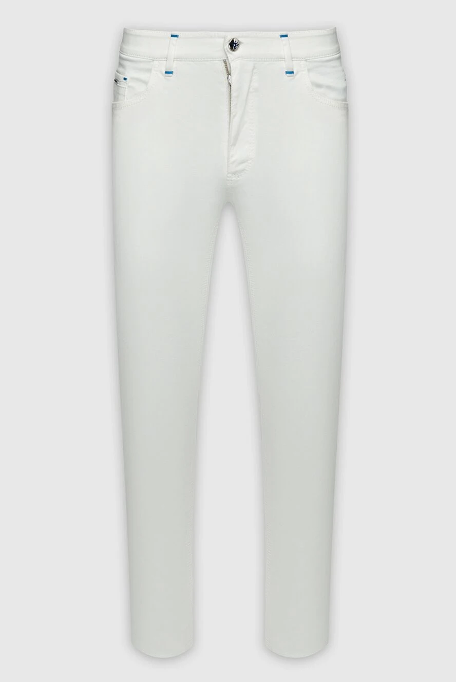 Zilli man white cotton trousers for men купить с ценами и фото 152785 - photo 1