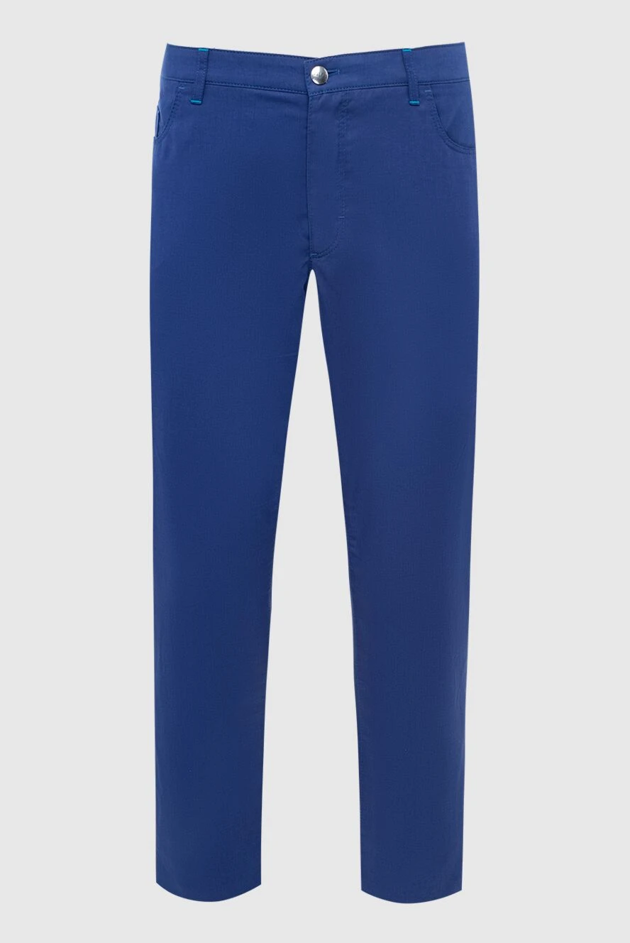 Zilli man blue cotton trousers for men купить с ценами и фото 152786 - photo 1