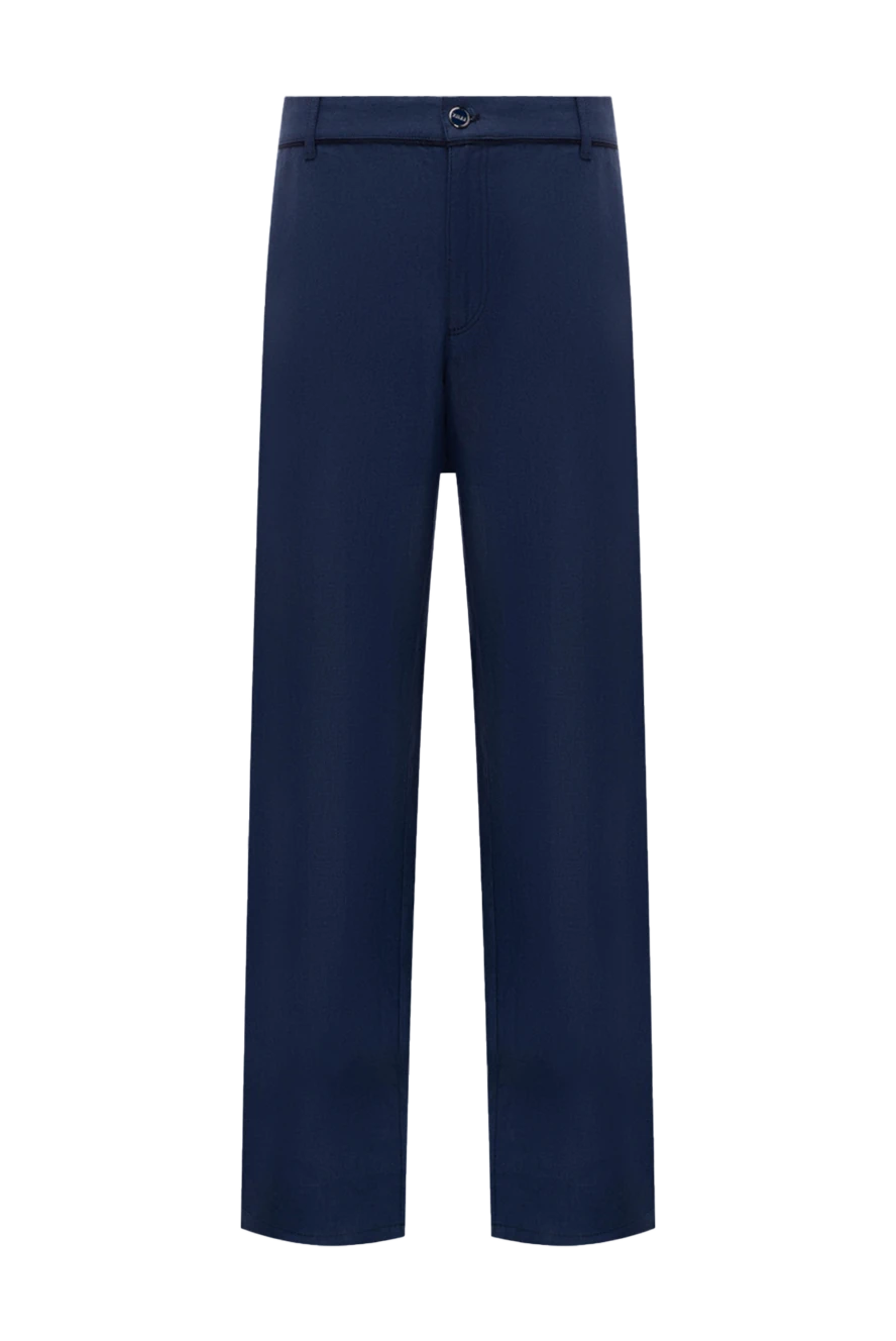 Zilli man men's blue linen trousers купить с ценами и фото 152795 - photo 1