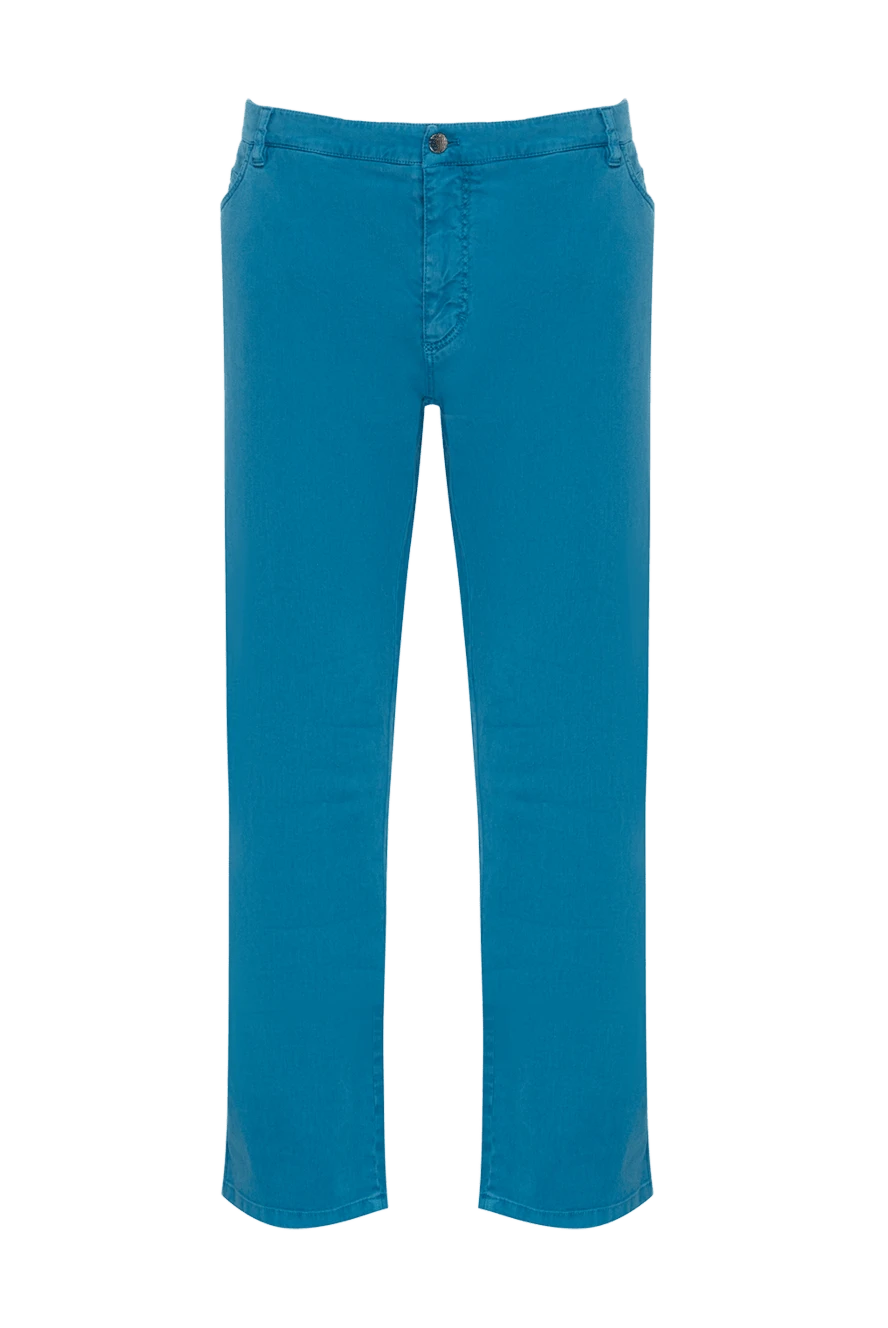 Zilli man men's blue linen and cotton trousers купить с ценами и фото 152796 - photo 1