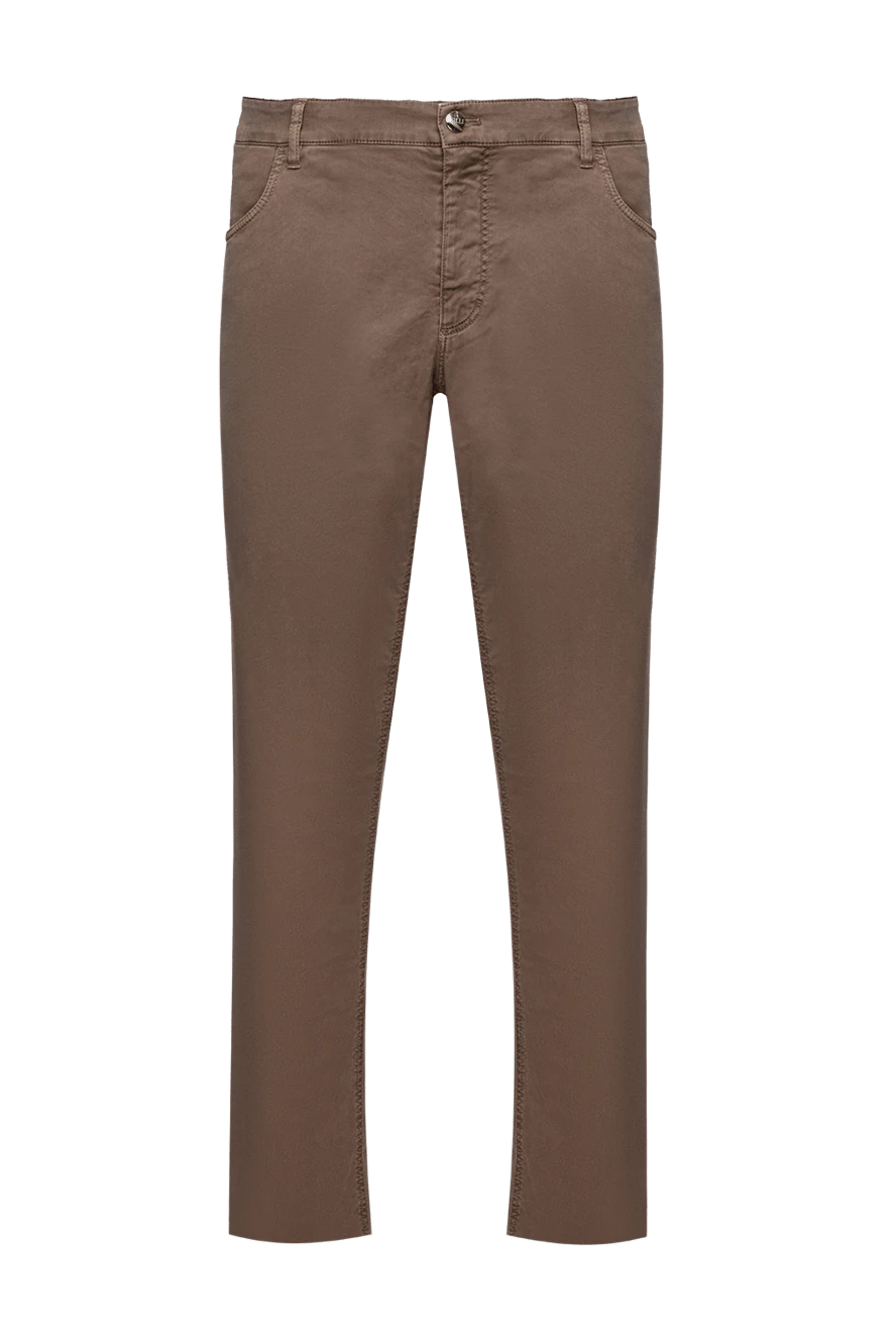 Zilli man men's brown cotton and elastane trousers купить с ценами и фото 152805 - photo 1