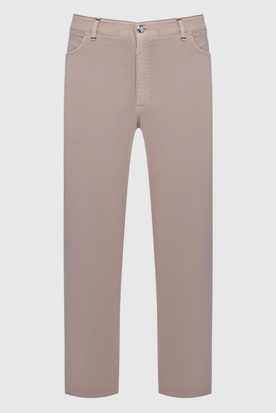 Zilli man men's beige cotton and silk trousers купить с ценами и фото 152806 - photo 1