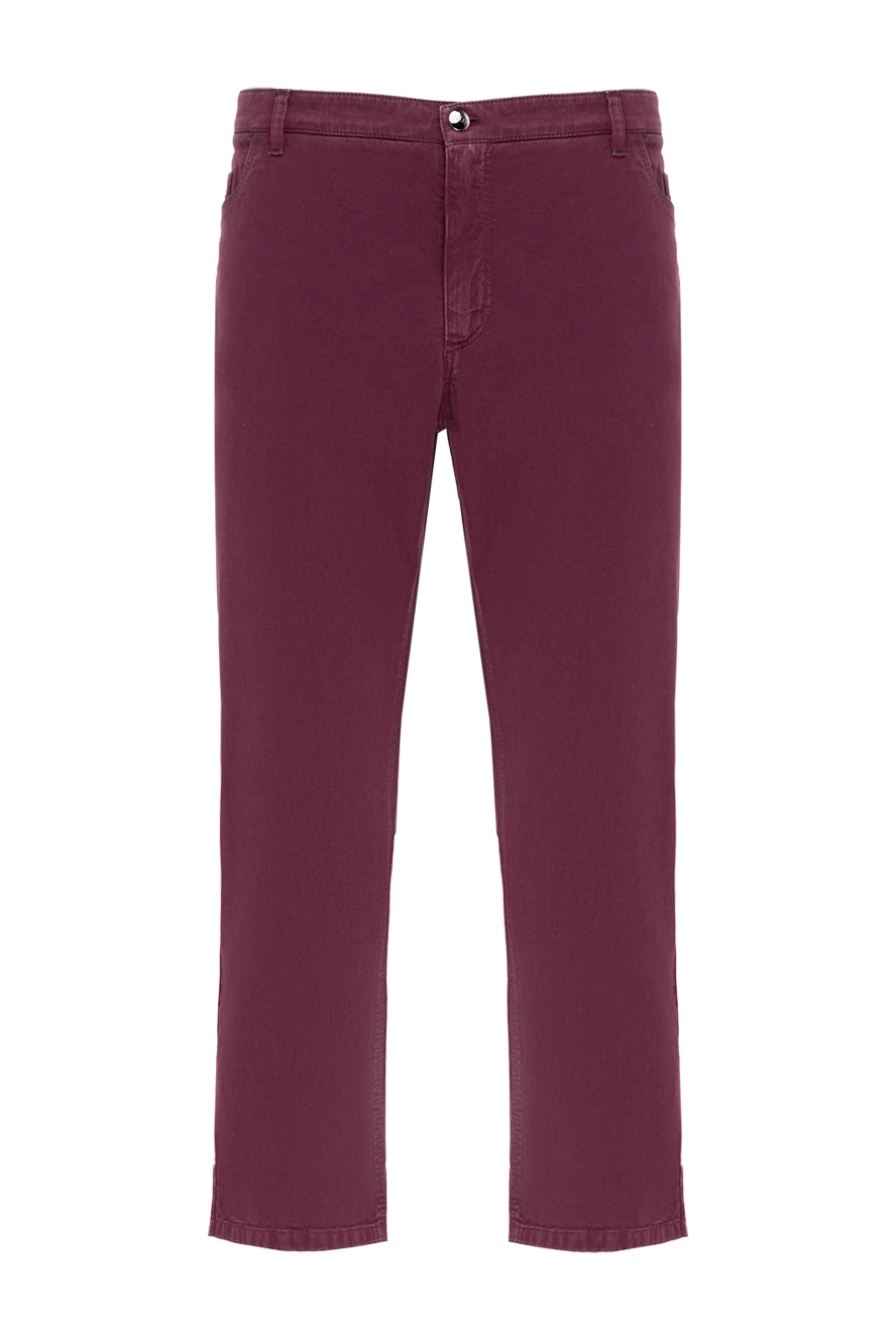 Zilli man cotton and cashmere jeans burgundy for men купить с ценами и фото 152807 - photo 1