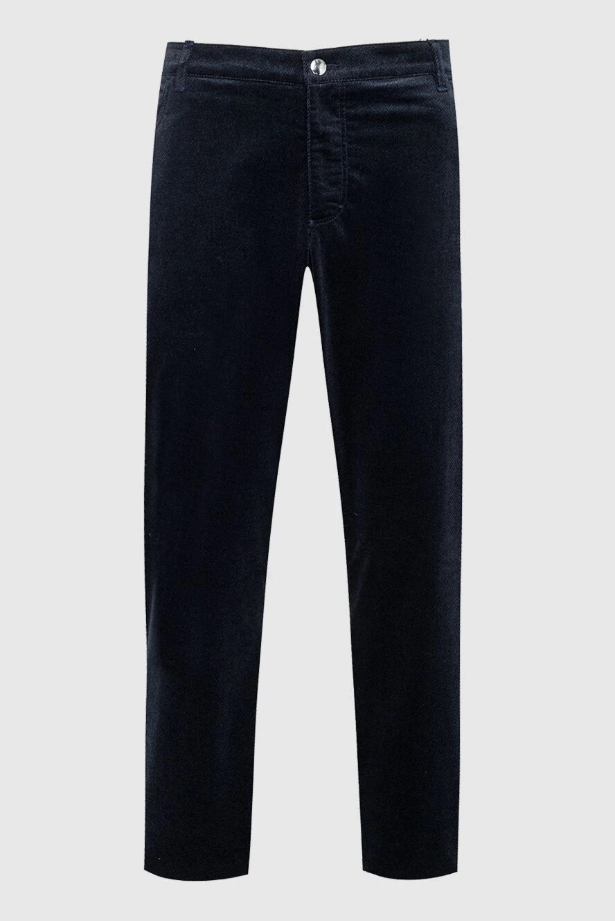 Zilli man blue cotton trousers for men купить с ценами и фото 152816 - photo 1