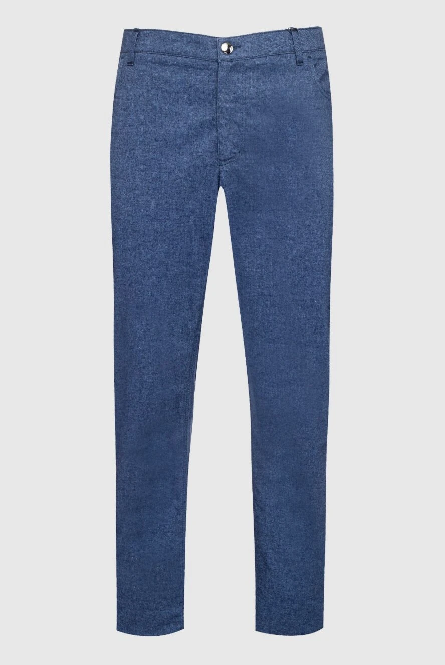 Zilli man blue cotton trousers for men купить с ценами и фото 152817 - photo 1