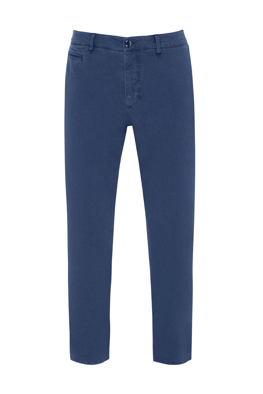 Zilli man men's blue cotton and cashmere trousers купить с ценами и фото 152818 - photo 1