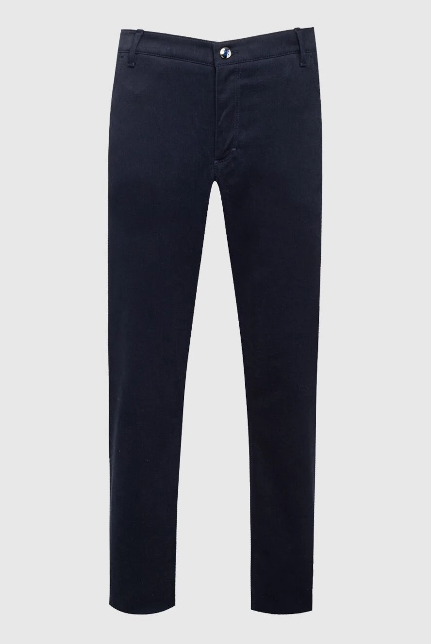 Zilli man men's blue cotton and cashmere trousers купить с ценами и фото 152819 - photo 1