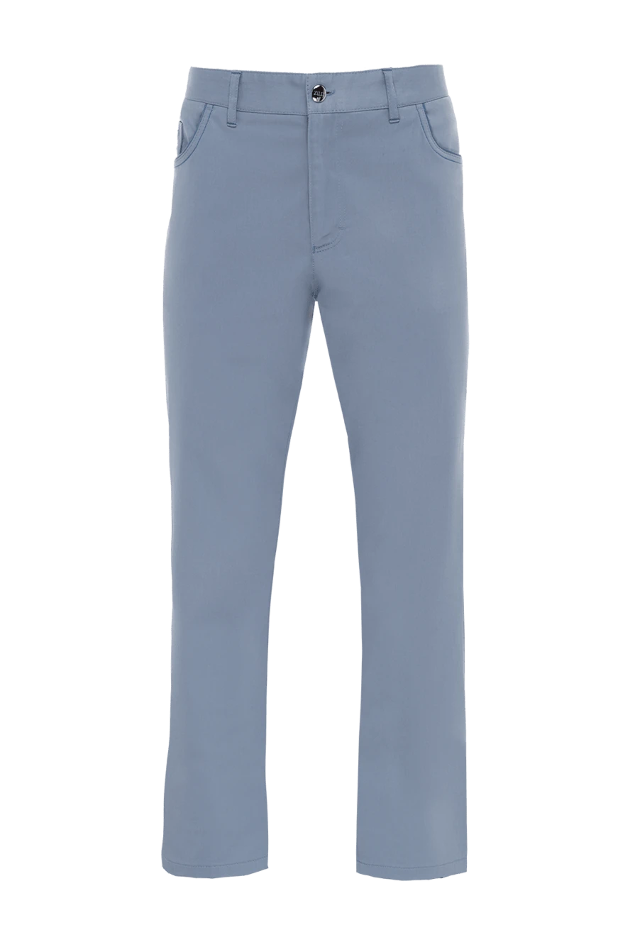 Zilli man blue cotton jeans for men купить с ценами и фото 152830 - photo 1