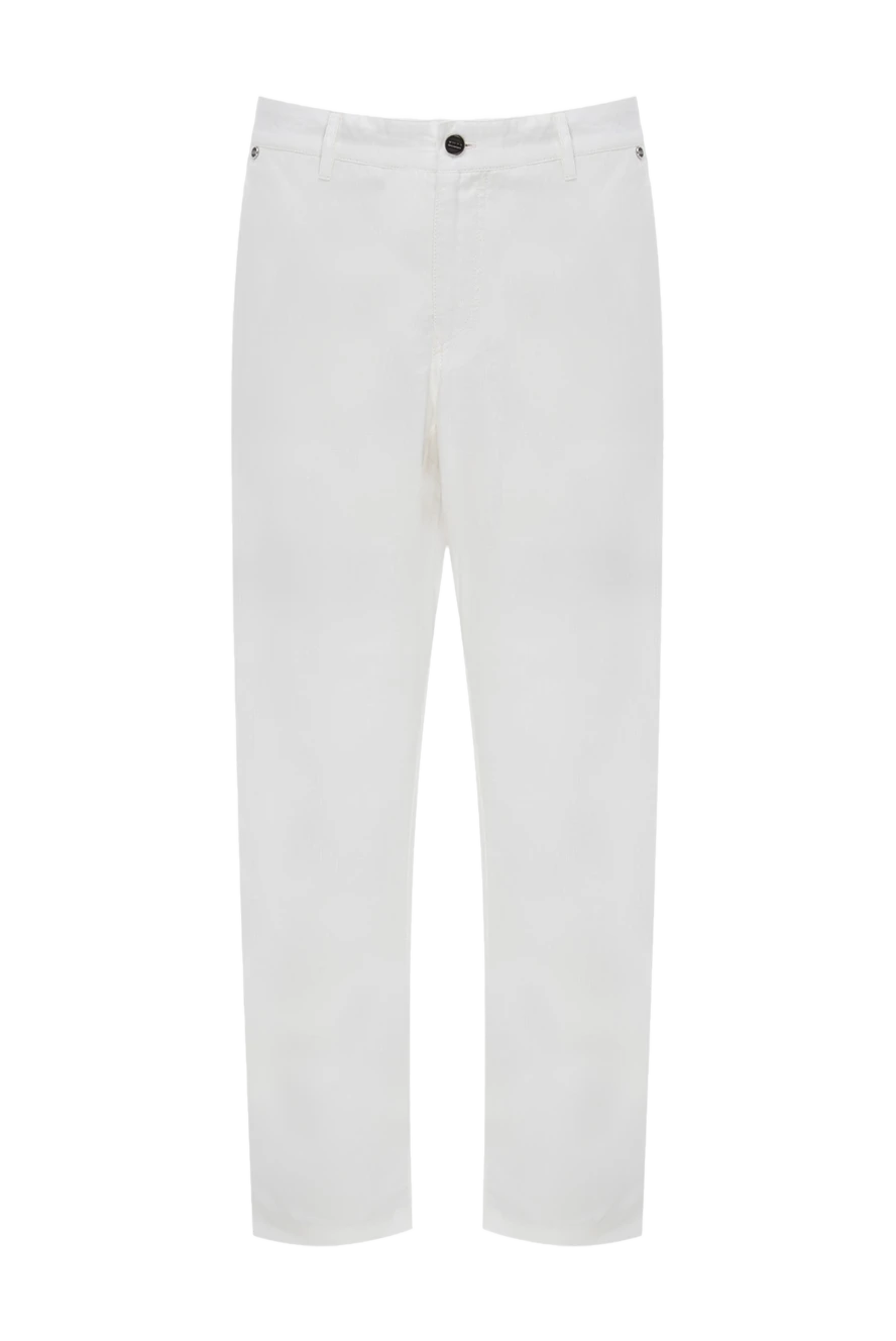 Zilli man white linen trousers for men купить с ценами и фото 152840 - photo 1