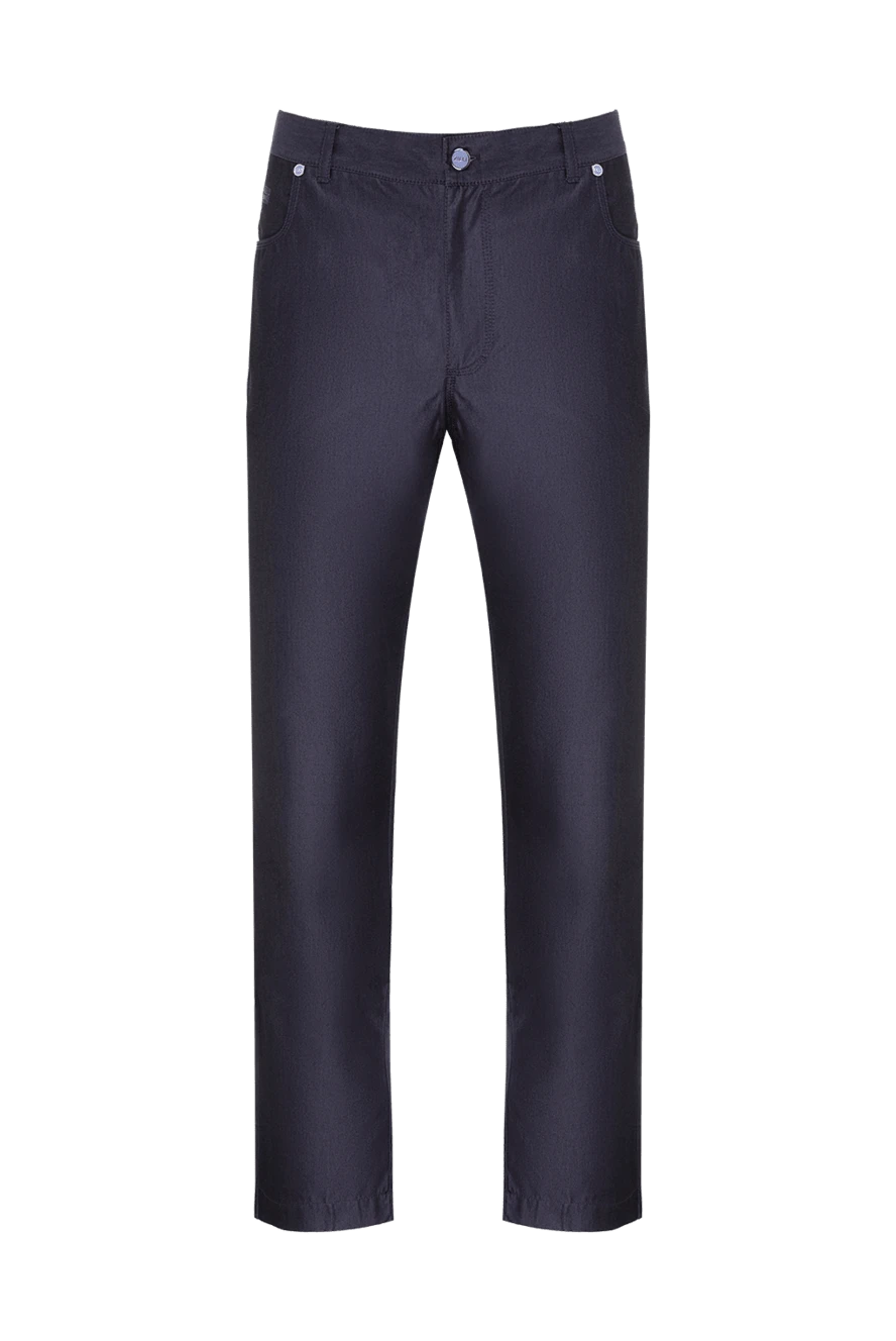 Zilli man blue cotton and silk trousers for men купить с ценами и фото 152862 - photo 1