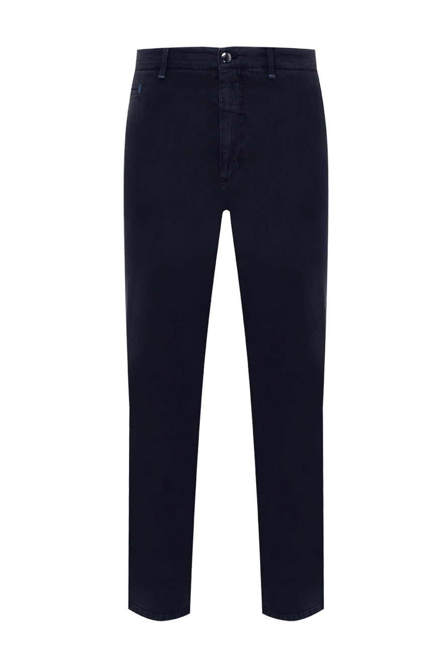 Zilli man men's blue cotton and cashmere trousers купить с ценами и фото 152864 - photo 1